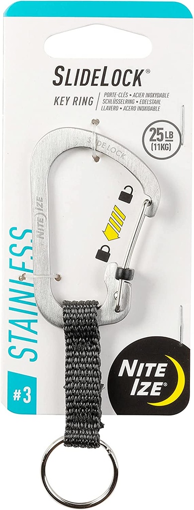 [AZAM013] AZAM013 - NiteIze SlideLock Key Ring #3 (Stainless)