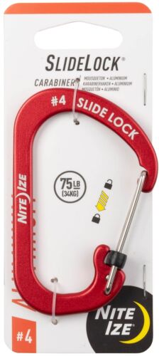 AZAM110 - Nite Ize SlideLock Aluminum Carabiner #4 - Red