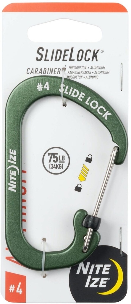 [AZAM111] AZAM111 - NiteIze SlideLock® Carabiner Aluminum #4 - Green