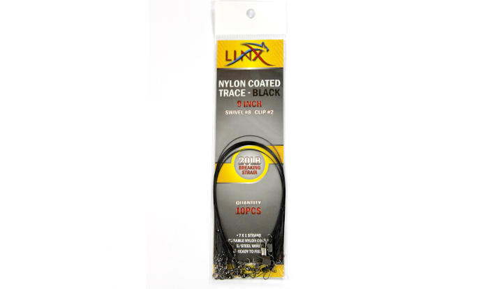 LINEX STEEL LEADER 9" 20LB CARBON