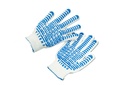 White gloves with blue insulating dots