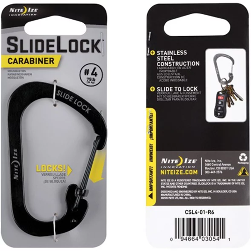 AZAM083 - No. 4 Black SlideLock Carabiner(Stainless)