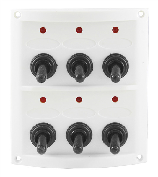 10064-LTW Switch Panel 6 Gang W/indicator
