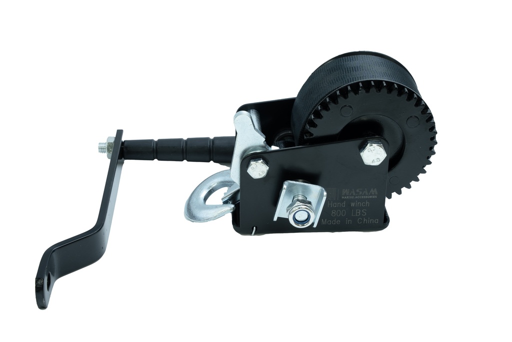 800 lb black hand winch