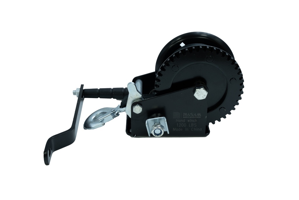 1200 lb black hand winch - 1